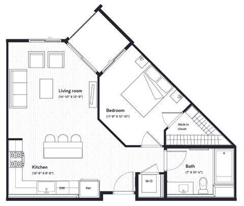a floor plan of a house shaped like a pyramid